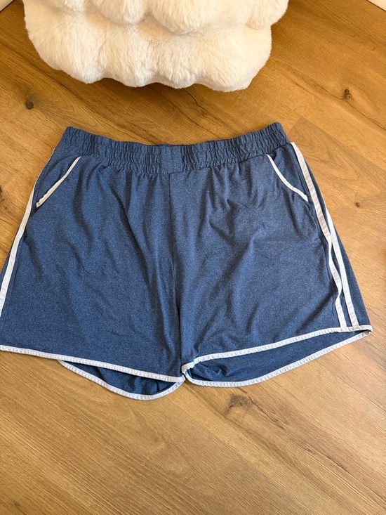 skylee Pants - Women's Navy Athletic Shorts with White Trim